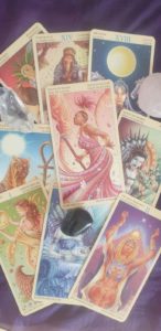 A picture about different beings showing the tarot theme